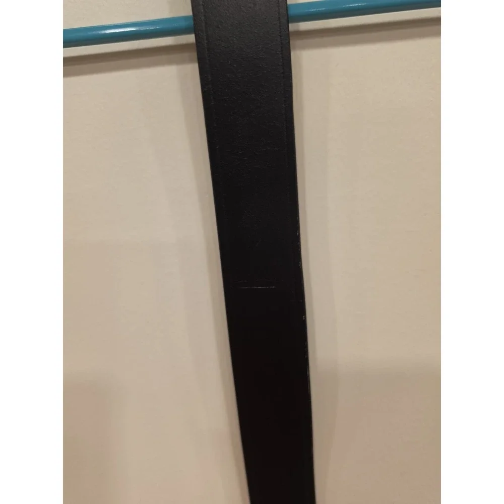 Black Dress Belt Genuin Leather Size 40 Casual Business Dress Wear Silver Buckle